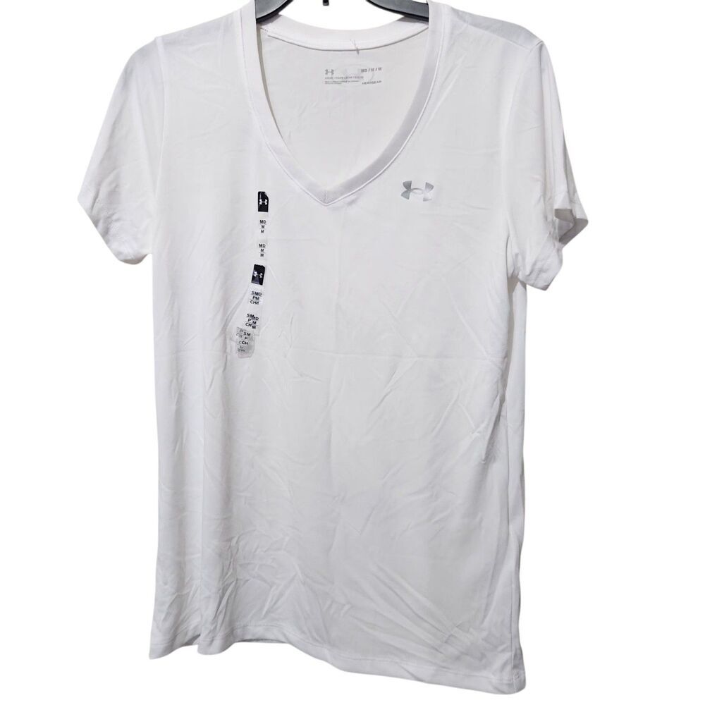 Adidas Tshirt For Women Size Medium White Vneck Loose.   New